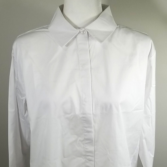 UCHUU Montréal Women's Blouse Hidden Button-Up Long Sleeve Milk Colored - Picture 2 of 7